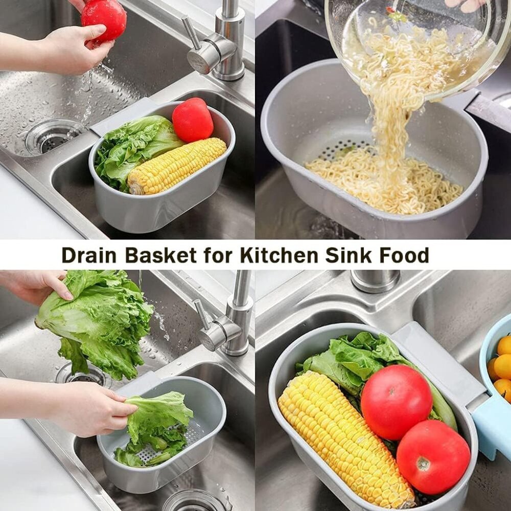 Kitchen Sink Drain Strainer Basket Compost Corner Sink Swan Strainer Basket Hang - Picture 6 of 6
